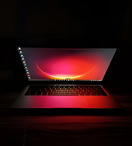 Laptop with black background